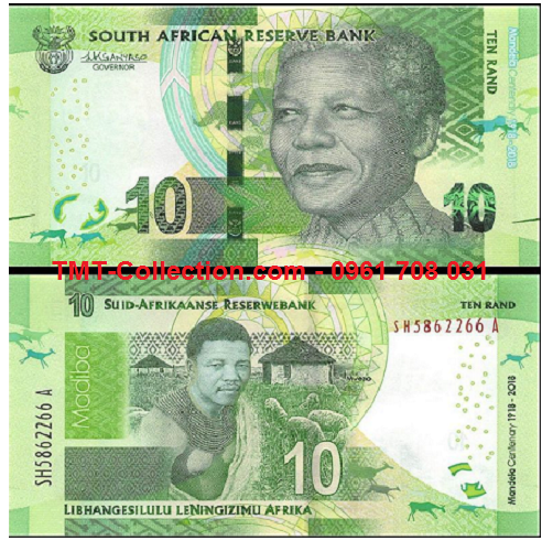 South Africa - Nam Phi 10 Rand 2018 UNC kỷ niệm 100 năm ngày sinh Nelson Mandela (tờ)