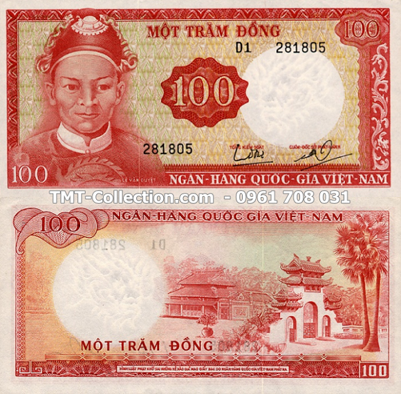Tiền Việt Nam Cộng Hòa 100 ĐỒNG 1966 rồng