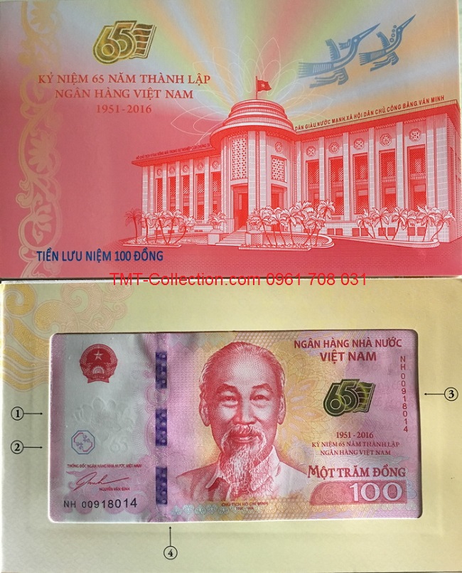 Tiền Việt Nam 100 đồng Folder lưu niệm NHNN 2016