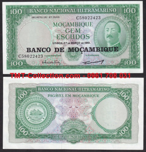 Mozambique 100 Ecudos 1961 UNC (tờ)