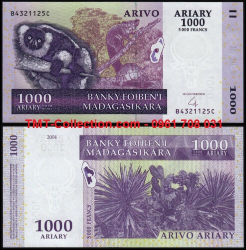 Madagasca 1000 Aliari 2004 UNC (tờ)