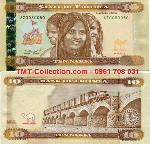 Eritrea 10 Nakfa 2012 UNC (tờ)