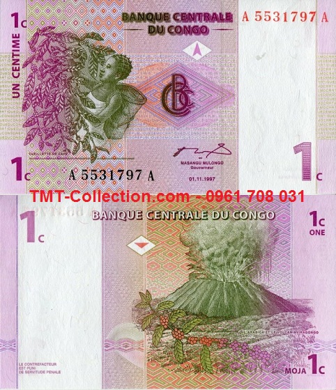 Congo 1 Cents 1997 UNC (tờ)