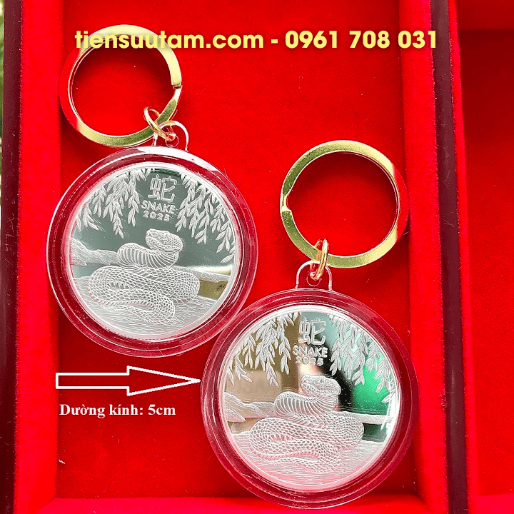Móc Khoá Xu Úc Hình Con Rắn Mạ Bạc