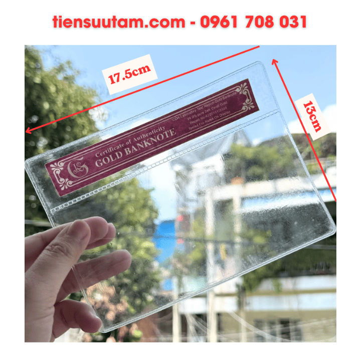 Chứng nhận bọc tiền mạ vàng bằng nhựa