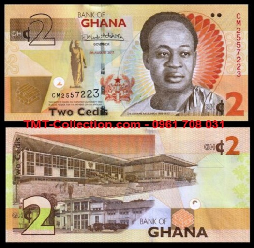 Ghana 2 Cedis 2017 UNC (tờ)