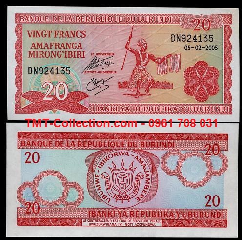 Burundi 20 Francs 2005 UNC (tờ)