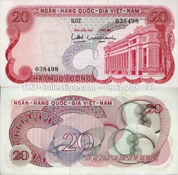 Tiền Việt Nam Cộng Hòa 20 ĐỒNG 1969