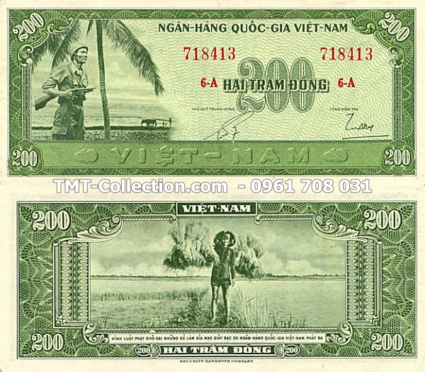 Tiền Việt Nam Cộng Hòa 200 ĐỒNG 1955