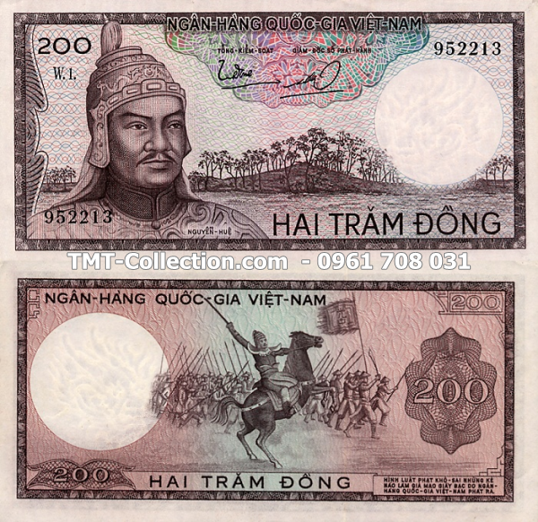 Tiền Việt Nam Cộng Hòa 200 ĐỒNG 1966 rồng
