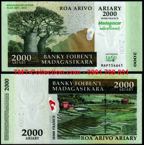Madagasca 2000 Aliari 2007 UNC (tờ)