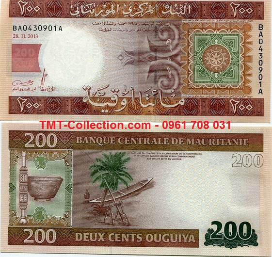Mauritania 200 Ouguiya 2013 UNC (tờ)