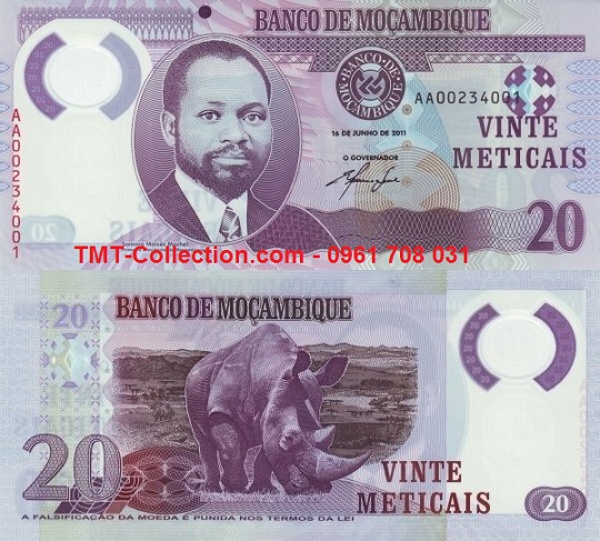 Mozambique 20 Meticais 2011 UNC Polymer (tờ)