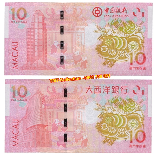 Tiền 10 Dola Macao con heo