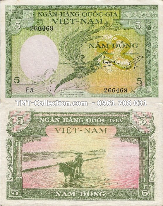 Tiền Việt Nam Cộng Hòa 5 ĐỒNG 1955