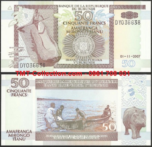 Burundi 50 Francs 2007 UNC (tờ)