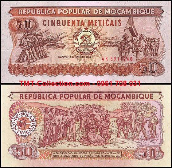 Mozambique 50 Meticais 1986 UNC (tờ)
