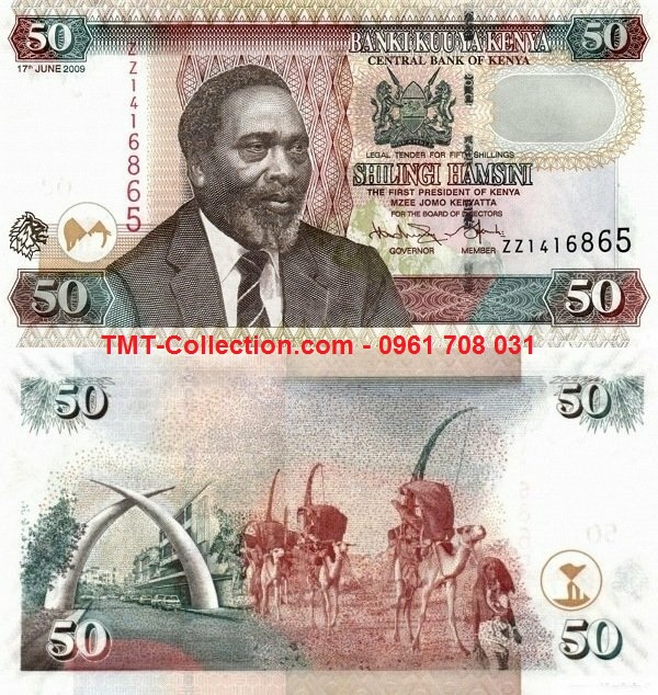 Kenya 50 shillings 2009 Unc (tờ)