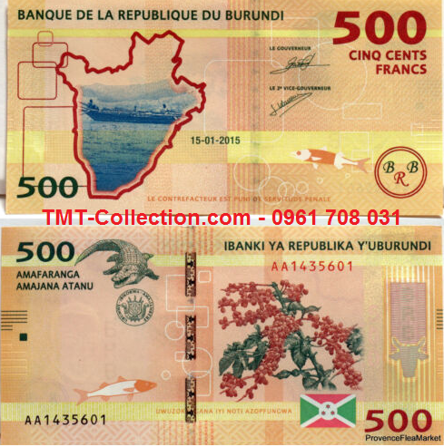 Burundi 500 Francs 2015 UNC (tờ)
