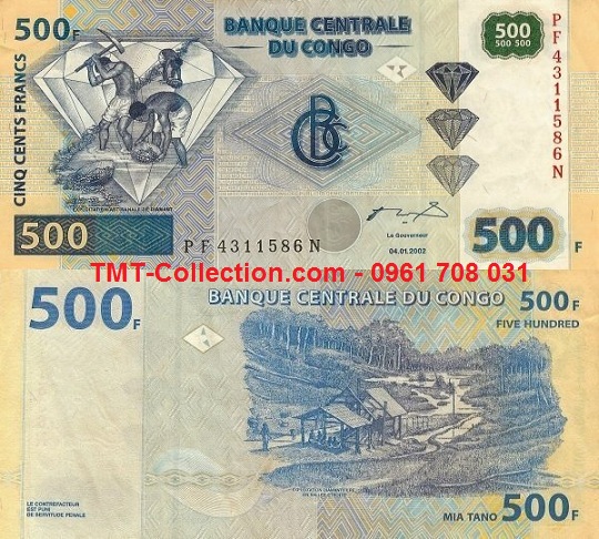 Congo 500 Francs 2002 UNC (tờ)