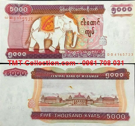 Myanmar 5000 Kyats 2015 UNC