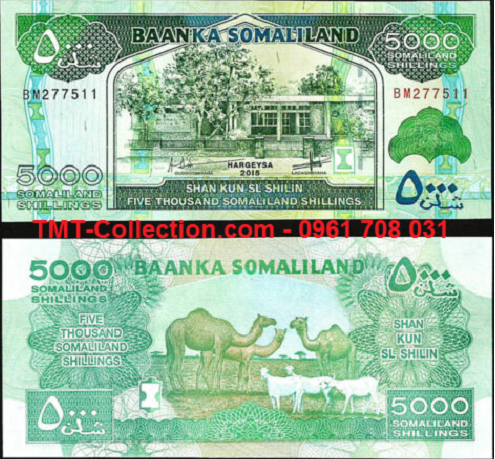 Somaliland 5000 Shillings 2015 UNC (tờ)