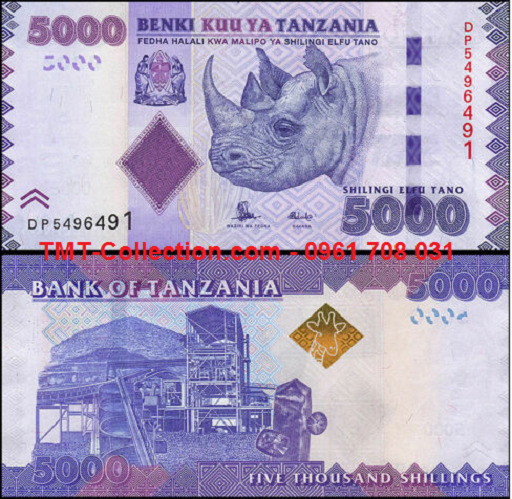 Tanzania 5000 Shillings 2015 UNC (tờ)