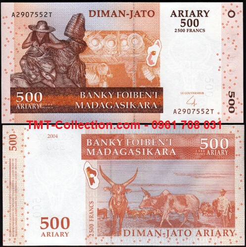 Madagasca 500 Aliari 2004 UNC (tờ)