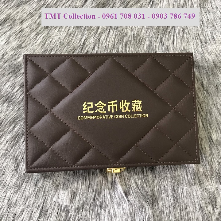 Hộp gỗ da đựng 50 xu - TMT Collection.