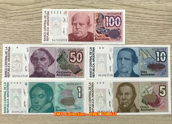 Bộ tiền 5 tờ của Argentina