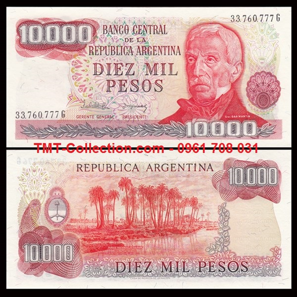 Argentina 10.000 pesos 1976 UNC