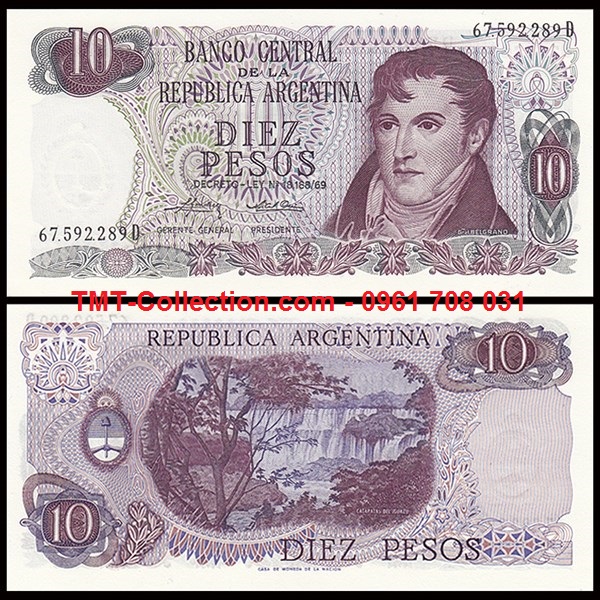 Argentina 10 pesos 1976 UNC