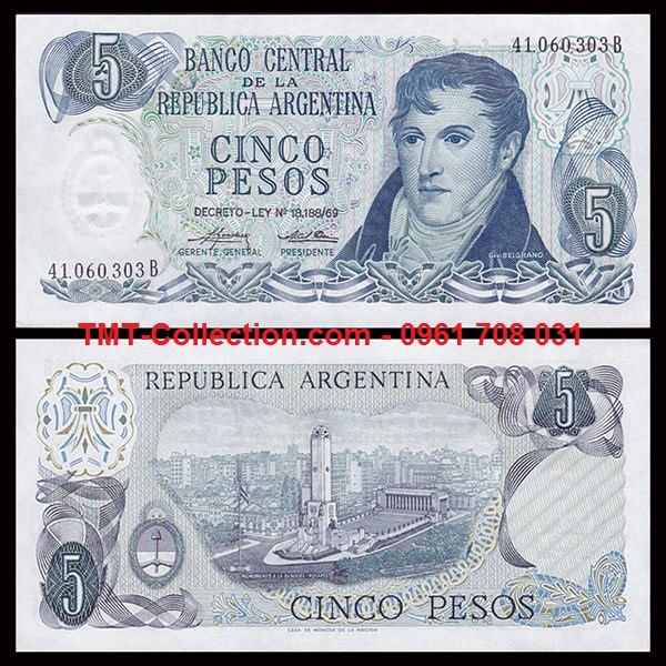 Argentina 5 pesos 1976 UNC