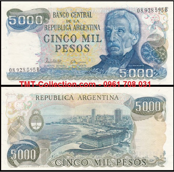 Argentina 5000 pesos 1977 UNC