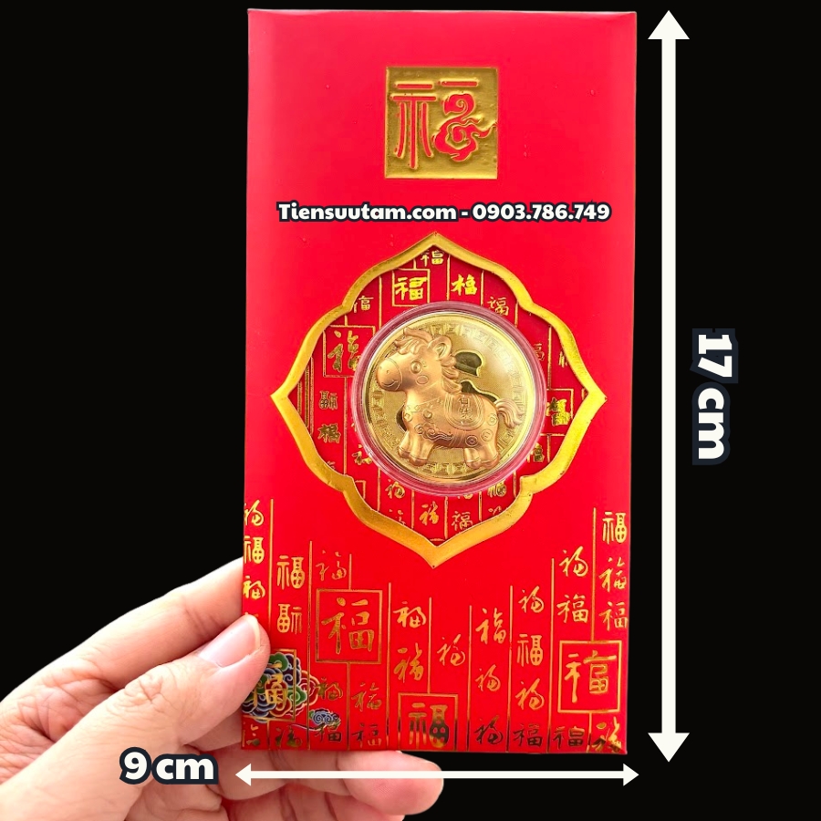 Bao Lì Xì Hình Con Ngựa Cute Mạ Vàng