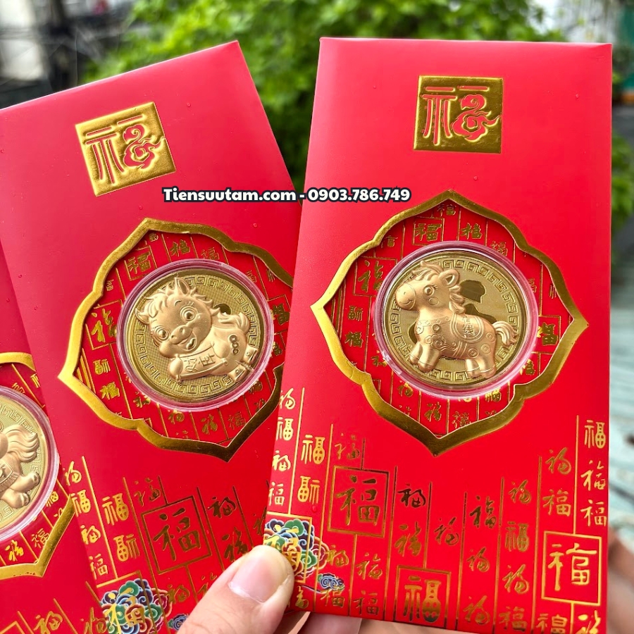 Bao Lì Xì Hình Con Ngựa Cute Mạ Vàng