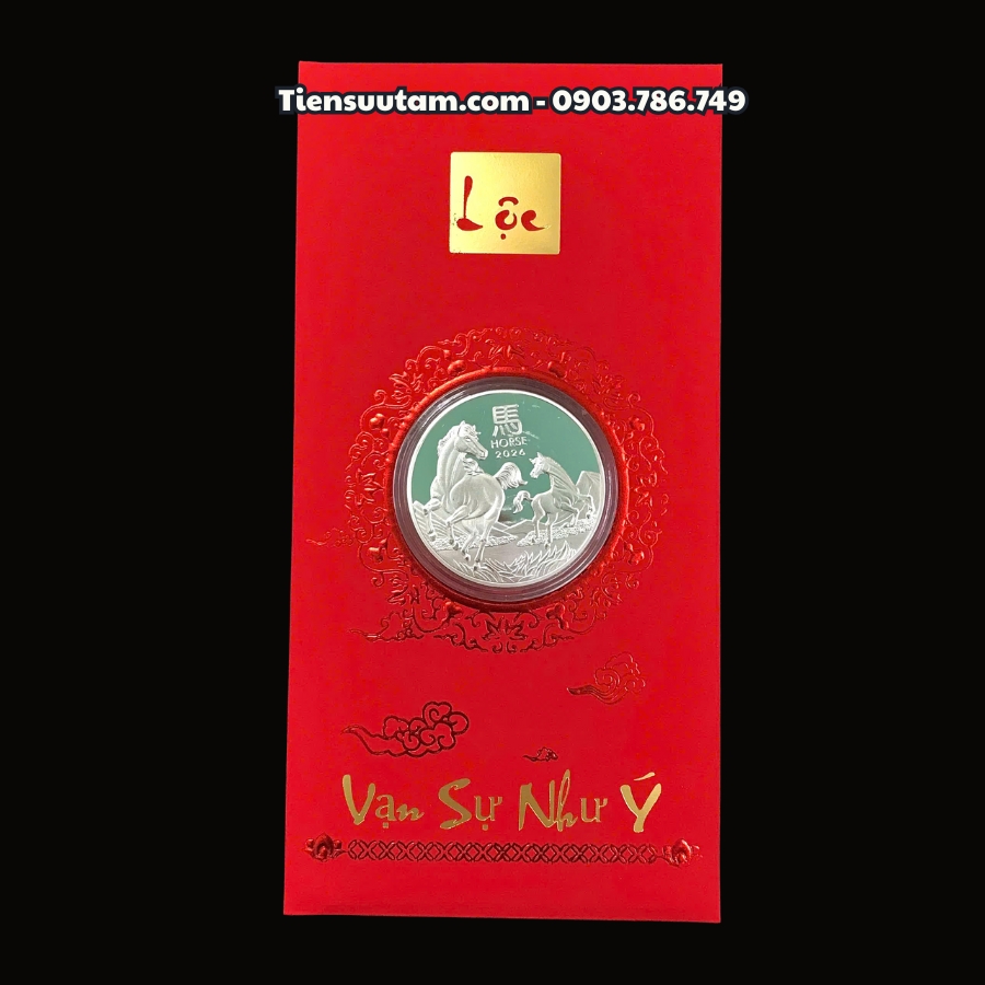 Bao Lì Xì Lộc Đồng Xu Con Ngựa Úc Mạ Bạc