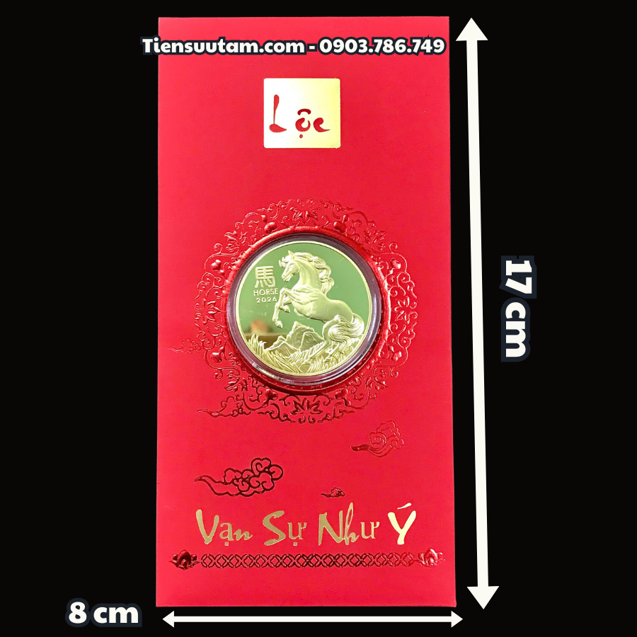 Bao Lì Xì Lộc Đồng Xu Con Ngựa Úc Mạ Vàng