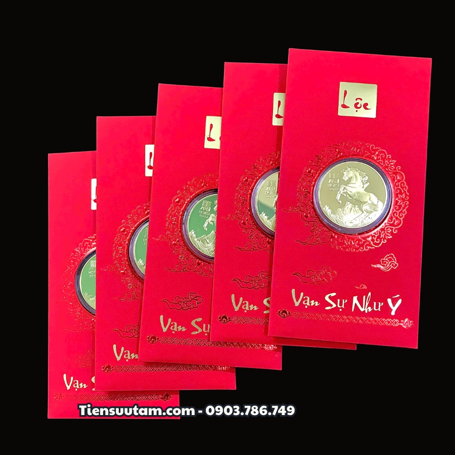 Bao Lì Xì Lộc Đồng Xu Con Ngựa Úc Mạ Vàng