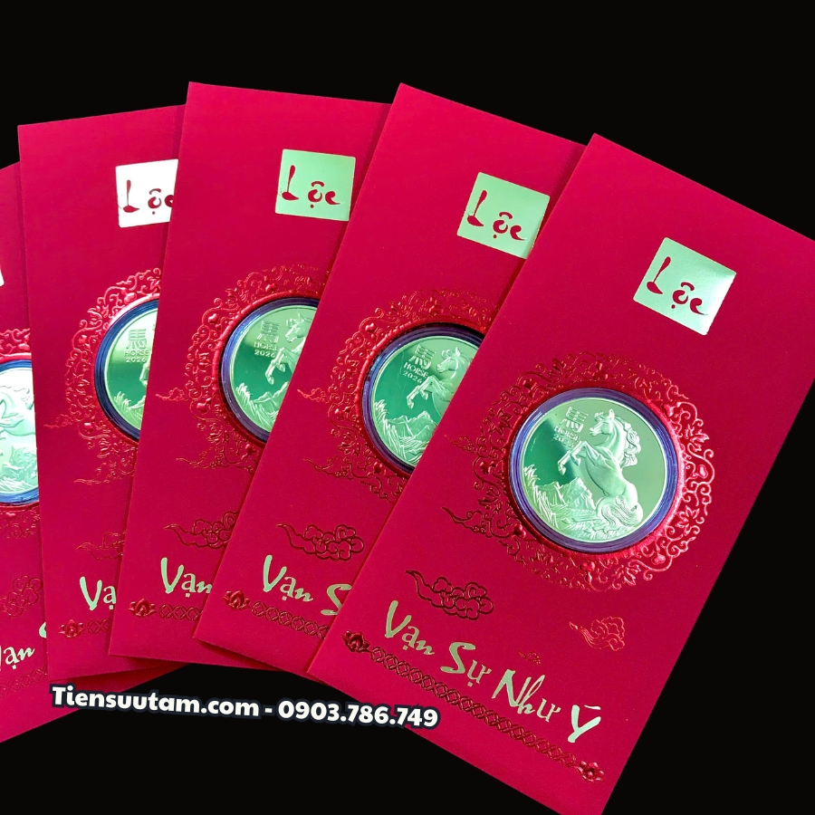 Bao Lì Xì Lộc Đồng Xu Con Ngựa Úc Mạ Vàng