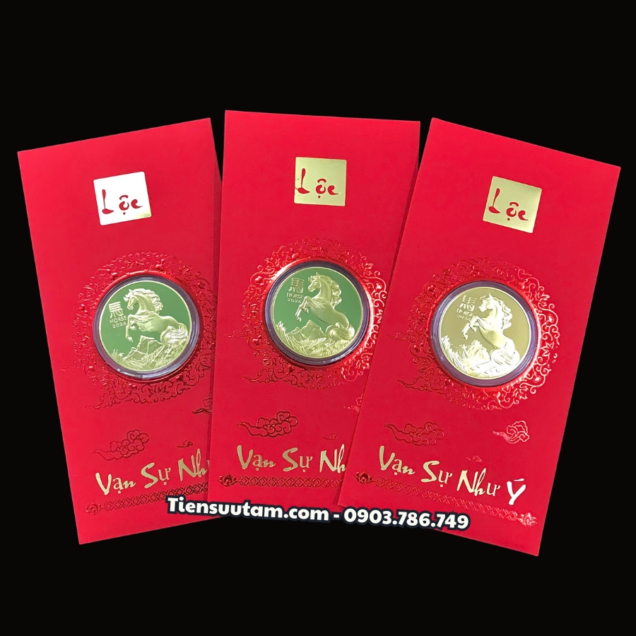 Bao Lì Xì Lộc Đồng Xu Con Ngựa Úc Mạ Vàng