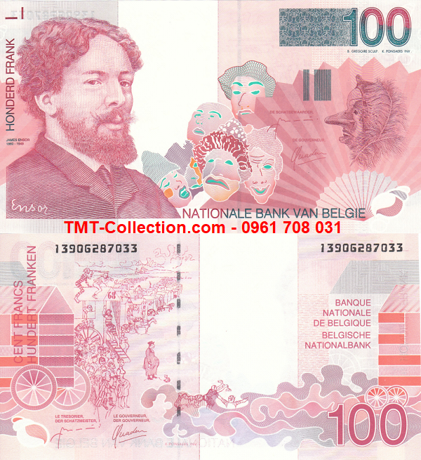 Belgium-Bỉ 100 Francs 1995 UNC