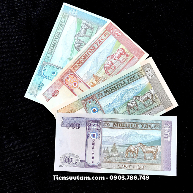 Bộ 4 Tờ Tiền Con Ngựa Mông Cổ Mã Đáo Thành Công