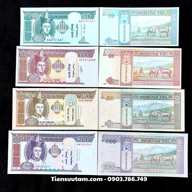 Bộ 4 Tờ Tiền Con Ngựa Mông Cổ Mã Đáo Thành Công