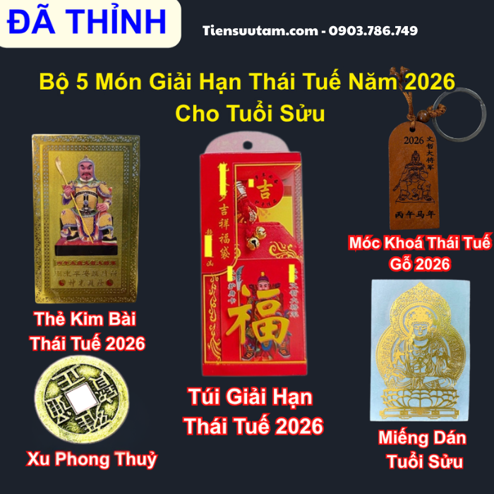 Bộ 5 Món Thái Tuế Năm 2026 Cho Tuổi Tý, Sửu, Mão, Ngọ, Dậu