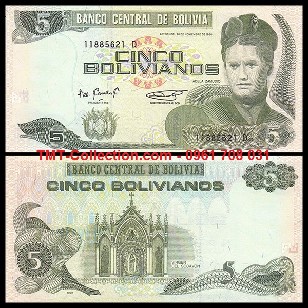 Bolivia 5 Bolivianos 1986 UNC