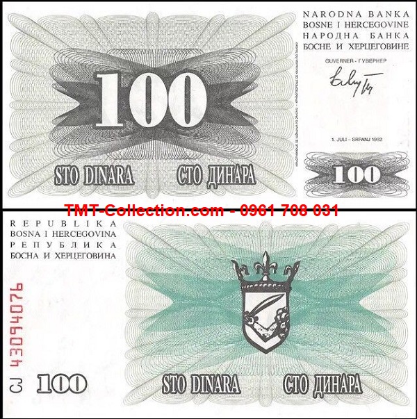 Bosnia And Herzegovina 100 Dinara 1992