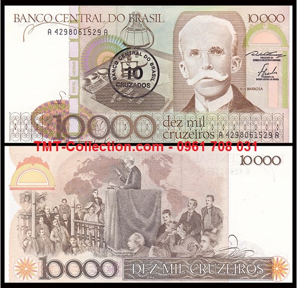 Brazil 10.000 Cruzeiros 1986 UNC