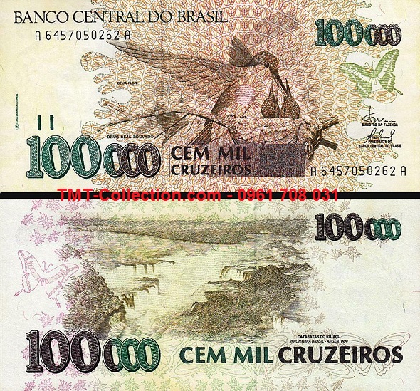 Brazil 100.000 Cruzeiros 1993 (tờ)