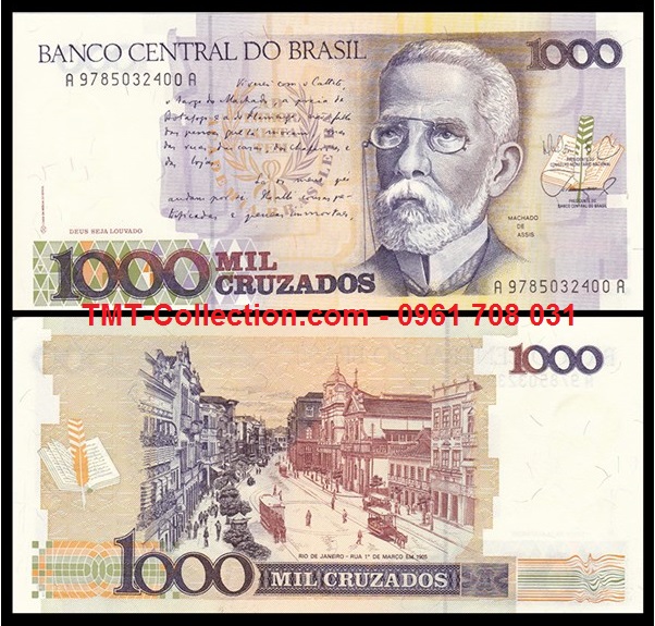 Brazil 1000 Cruzados 1987 UNC